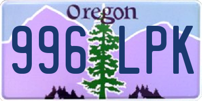 OR license plate 996LPK