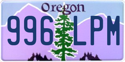 OR license plate 996LPM