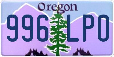 OR license plate 996LPO