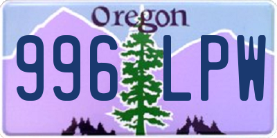 OR license plate 996LPW