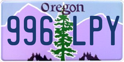 OR license plate 996LPY