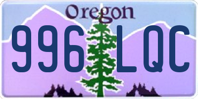 OR license plate 996LQC