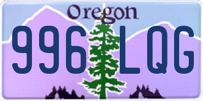 OR license plate 996LQG