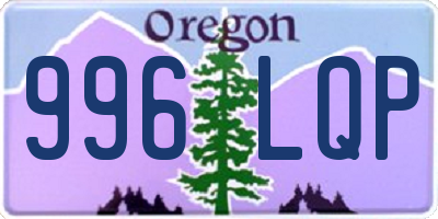 OR license plate 996LQP