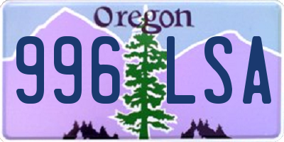 OR license plate 996LSA