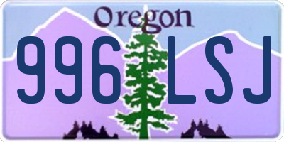 OR license plate 996LSJ