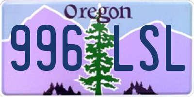 OR license plate 996LSL