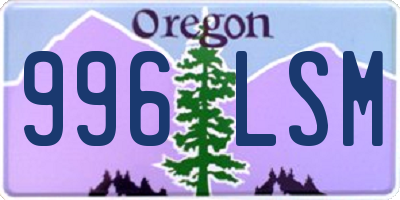 OR license plate 996LSM