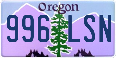 OR license plate 996LSN