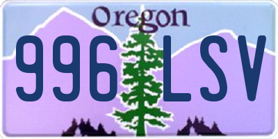 OR license plate 996LSV