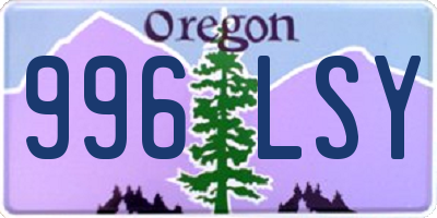 OR license plate 996LSY