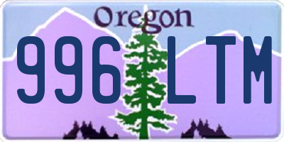 OR license plate 996LTM