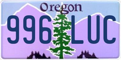 OR license plate 996LUC