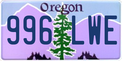 OR license plate 996LWE