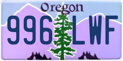OR license plate 996LWF