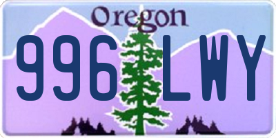 OR license plate 996LWY