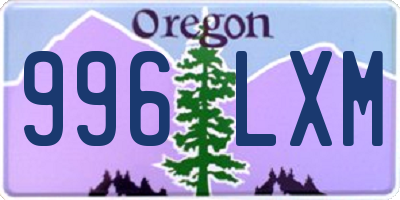 OR license plate 996LXM
