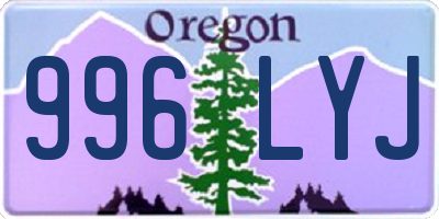 OR license plate 996LYJ