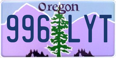 OR license plate 996LYT