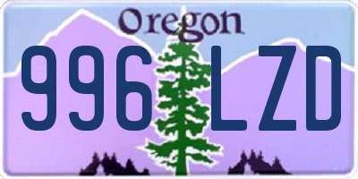 OR license plate 996LZD