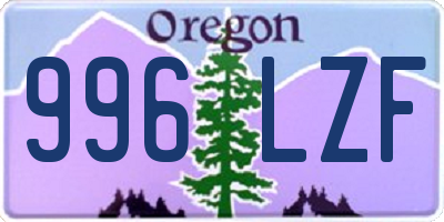 OR license plate 996LZF