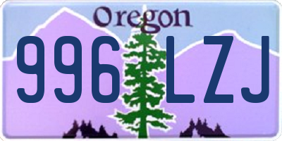 OR license plate 996LZJ