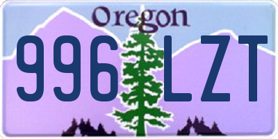 OR license plate 996LZT