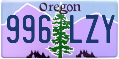 OR license plate 996LZY