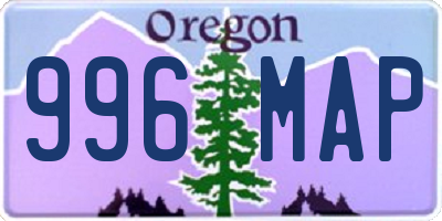 OR license plate 996MAP