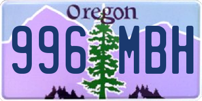 OR license plate 996MBH