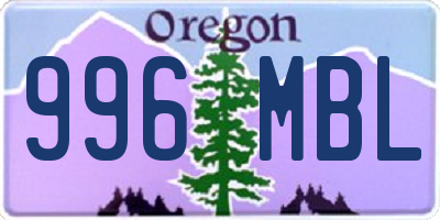 OR license plate 996MBL