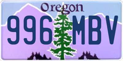 OR license plate 996MBV