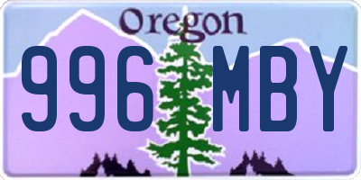 OR license plate 996MBY