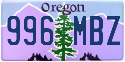 OR license plate 996MBZ