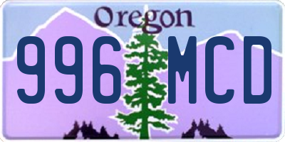 OR license plate 996MCD