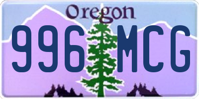 OR license plate 996MCG
