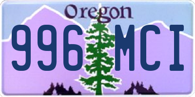 OR license plate 996MCI