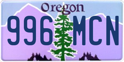 OR license plate 996MCN