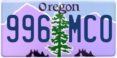 OR license plate 996MCO