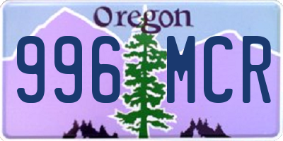 OR license plate 996MCR