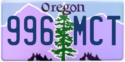 OR license plate 996MCT