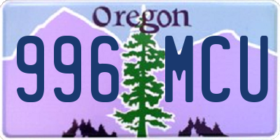OR license plate 996MCU