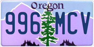 OR license plate 996MCV