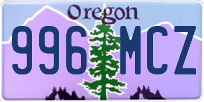 OR license plate 996MCZ