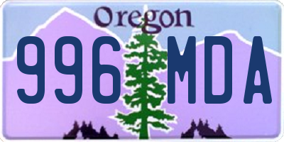 OR license plate 996MDA