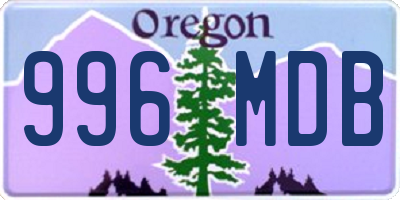 OR license plate 996MDB