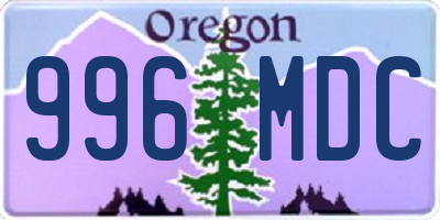 OR license plate 996MDC