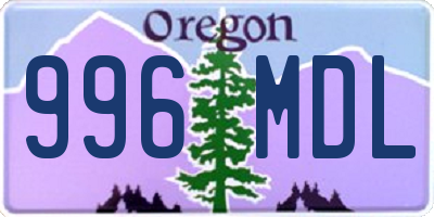 OR license plate 996MDL