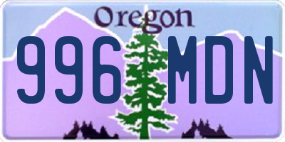 OR license plate 996MDN