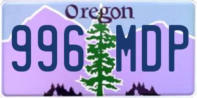 OR license plate 996MDP